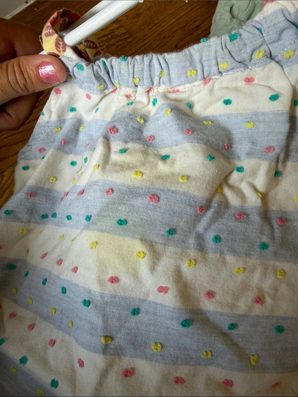 Matilda Jane White and Pink Dot Stripe Baby Bubble Romper